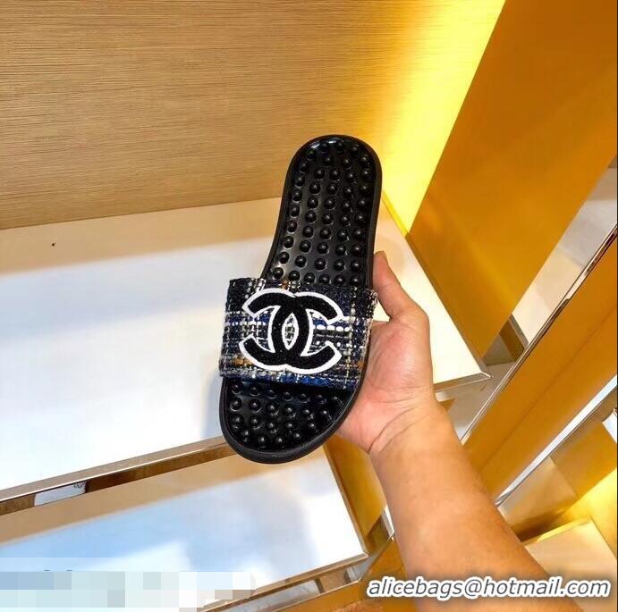 Good Taste Chanel CC Logo Sole Massage Mules Slipper Sandals 951501 Black 2019