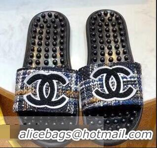 Good Taste Chanel CC Logo Sole Massage Mules Slipper Sandals 951501 Black 2019