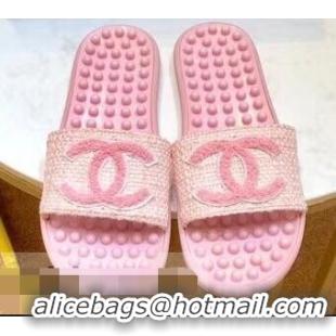 Popular Chanel CC Logo Sole Massage Mules Slipper Sandals 951501 Pink 2019