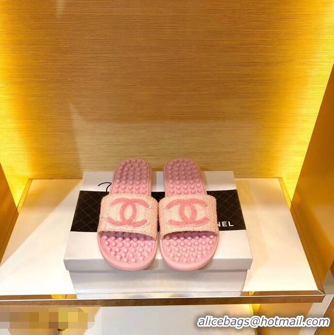 Popular Chanel CC Logo Sole Massage Mules Slipper Sandals 951501 Pink 2019