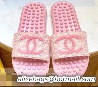 Popular Chanel CC Logo Sole Massage Mules Slipper Sandals 951501 Pink 2019