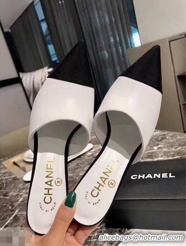 Chic Reproduction Chanel Pearl Heel 8.5cm Mules G32100 White 2019