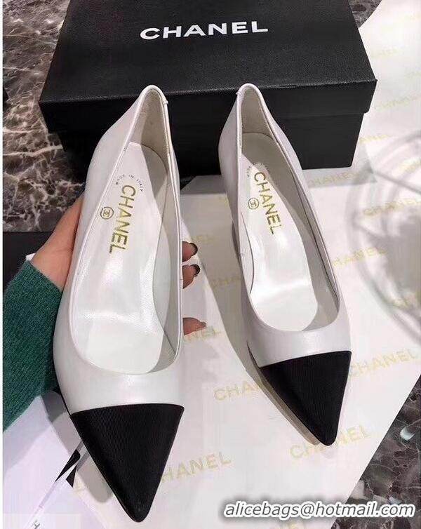 Faux Cheap Chanel Heel 6.5cm Pumps 9051404 White 2019