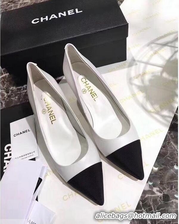 Faux Cheap Chanel Heel 6.5cm Pumps 9051404 White 2019