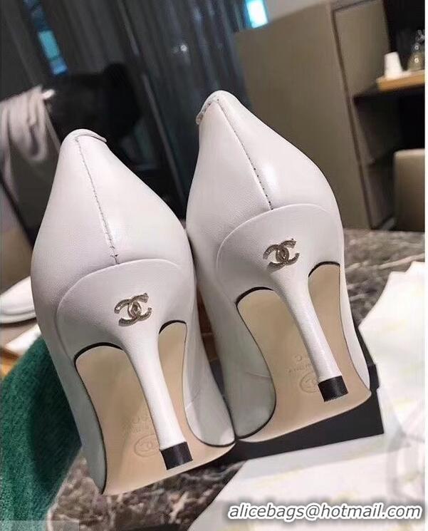 Faux Cheap Chanel Heel 6.5cm Pumps 9051404 White 2019