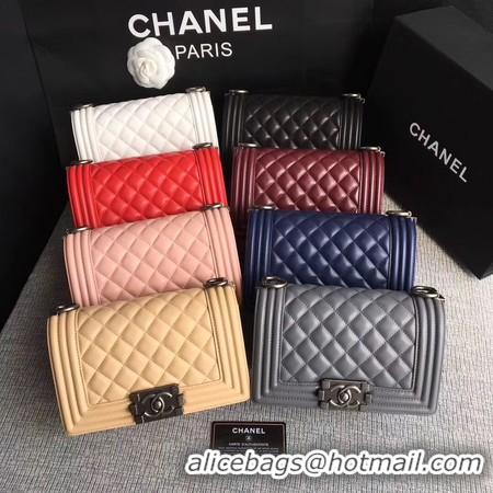 Top Quality  Boy Chanel Flap Shoulder Bag Sheepskin Leather A67085 White Gold