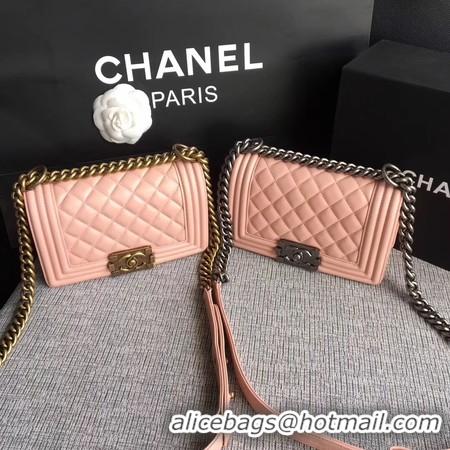 Best Grade Boy Chanel Flap Shoulder Bag Sheepskin Leather A67085 Pink Gold