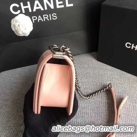 Shop Duplicate Boy Chanel Flap Shoulder Bag Sheepskin Leather A67085 Pink Silver