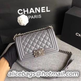 Luxurious Boy Chanel Flap Shoulder Bag Sheepskin Leather A67085 Grey Silver