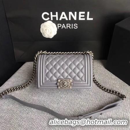 Luxurious Boy Chanel Flap Shoulder Bag Sheepskin Leather A67085 Grey Silver