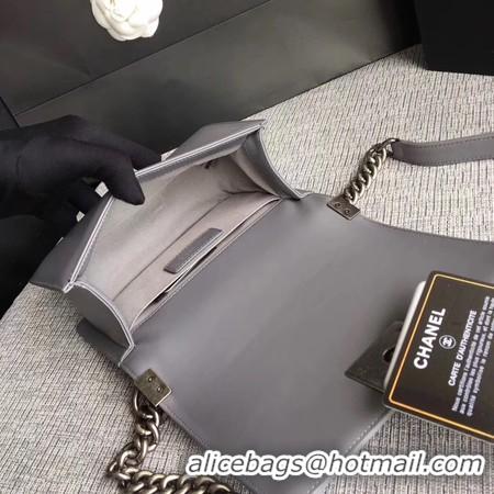 Luxurious Boy Chanel Flap Shoulder Bag Sheepskin Leather A67085 Grey Silver