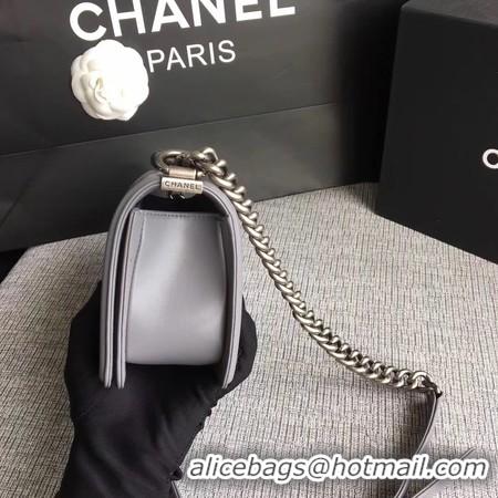 Luxurious Boy Chanel Flap Shoulder Bag Sheepskin Leather A67085 Grey Silver