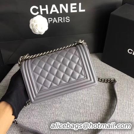 Luxurious Boy Chanel Flap Shoulder Bag Sheepskin Leather A67085 Grey Silver