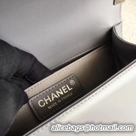 Luxurious Boy Chanel Flap Shoulder Bag Sheepskin Leather A67085 Grey Silver