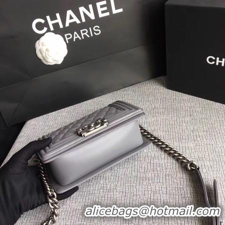 Luxurious Boy Chanel Flap Shoulder Bag Sheepskin Leather A67085 Grey Silver