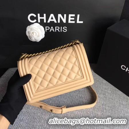 Duplicate Boy Chanel Flap Shoulder Bag Sheepskin Leather A67085 Apricot Gold