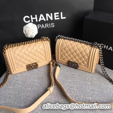 Duplicate Boy Chanel Flap Shoulder Bag Sheepskin Leather A67085 Apricot Gold