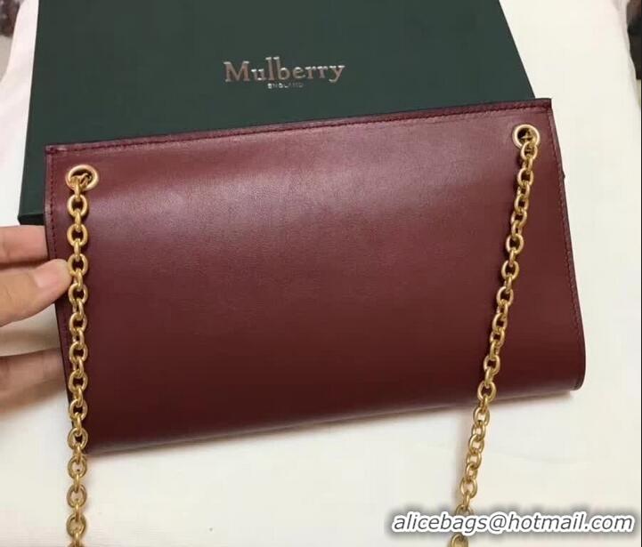 New Stylish Mulberry Amberley Clutch HH51120 Burgundy