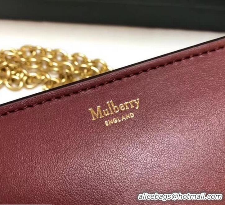 New Stylish Mulberry Amberley Clutch HH51120 Burgundy