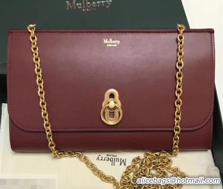 New Stylish Mulberry Amberley Clutch HH51120 Burgundy