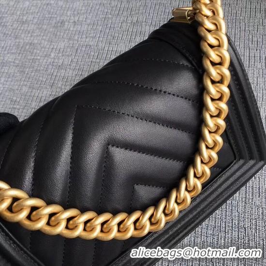 Market Sells Chanel Le Boy Flap Shoulder Bag Original Calf leather A67085 Black Gold Buckle