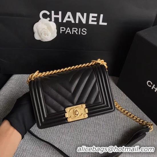 Market Sells Chanel Le Boy Flap Shoulder Bag Original Calf leather A67085 Black Gold Buckle