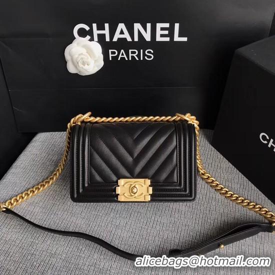 Market Sells Chanel Le Boy Flap Shoulder Bag Original Calf leather A67085 Black Gold Buckle