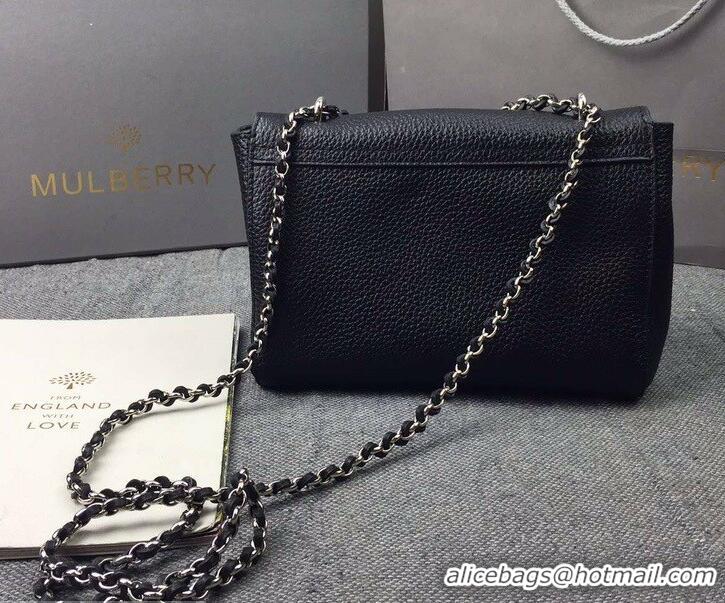 Most Popular Mulberry Lily Small Classic Grain Cow Leather HH51126 Black/Silver