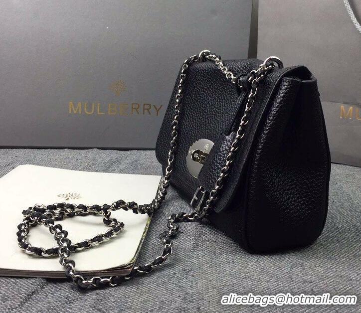 Most Popular Mulberry Lily Small Classic Grain Cow Leather HH51126 Black/Silver