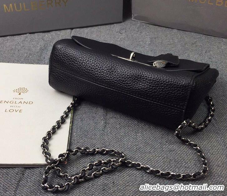 Most Popular Mulberry Lily Small Classic Grain Cow Leather HH51126 Black/Silver