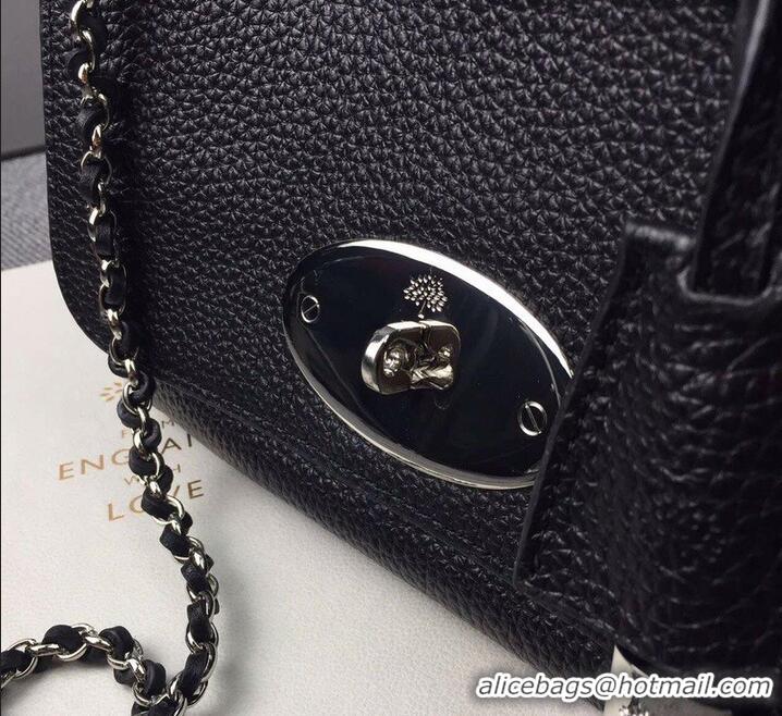 Most Popular Mulberry Lily Small Classic Grain Cow Leather HH51126 Black/Silver