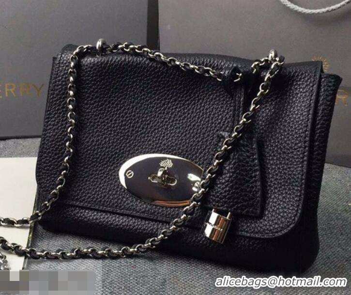 Most Popular Mulberry Lily Small Classic Grain Cow Leather HH51126 Black/Silver