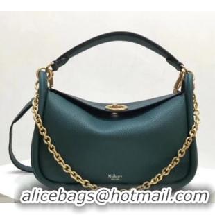 Discount Mulberry Small Leighton Handbag in Green Classic Grain Calf HH51130