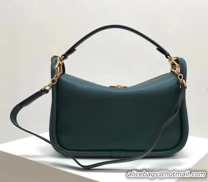 Discount Mulberry Small Leighton Handbag in Green Classic Grain Calf HH51130