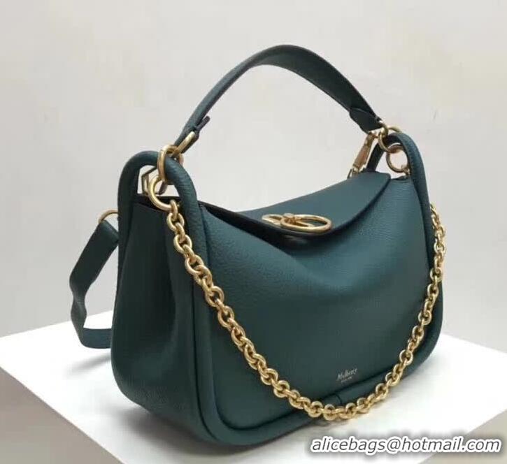 Discount Mulberry Small Leighton Handbag in Green Classic Grain Calf HH51130