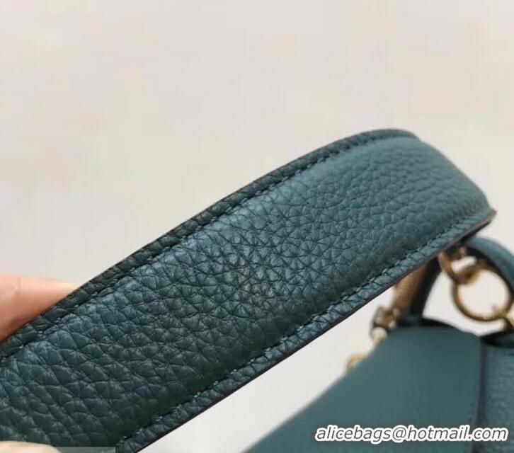 Discount Mulberry Small Leighton Handbag in Green Classic Grain Calf HH51130