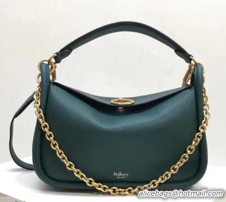 Discount Mulberry Small Leighton Handbag in Green Classic Grain Calf HH51130