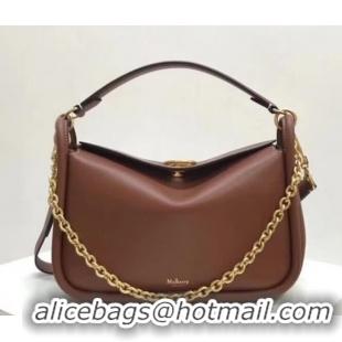 For Sale Mulberry Small Leighton Handbag in Classic Grain Calf HH51130 Brown