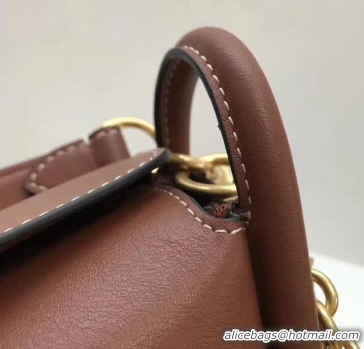 For Sale Mulberry Small Leighton Handbag in Classic Grain Calf HH51130 Brown