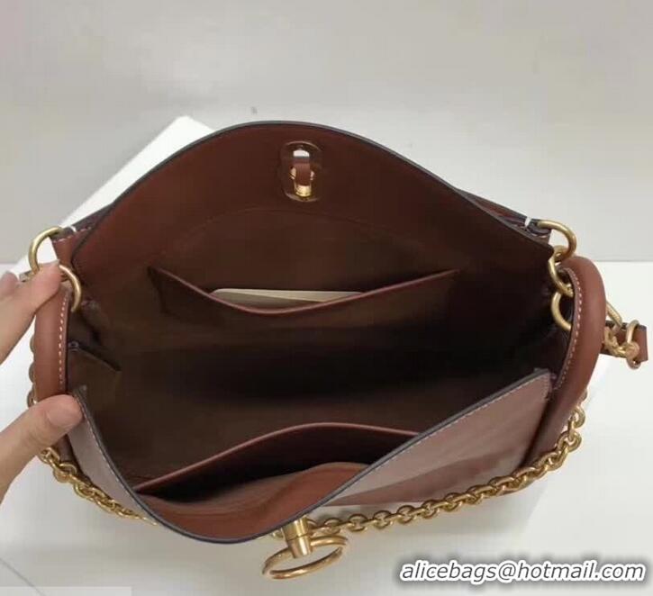 For Sale Mulberry Small Leighton Handbag in Classic Grain Calf HH51130 Brown