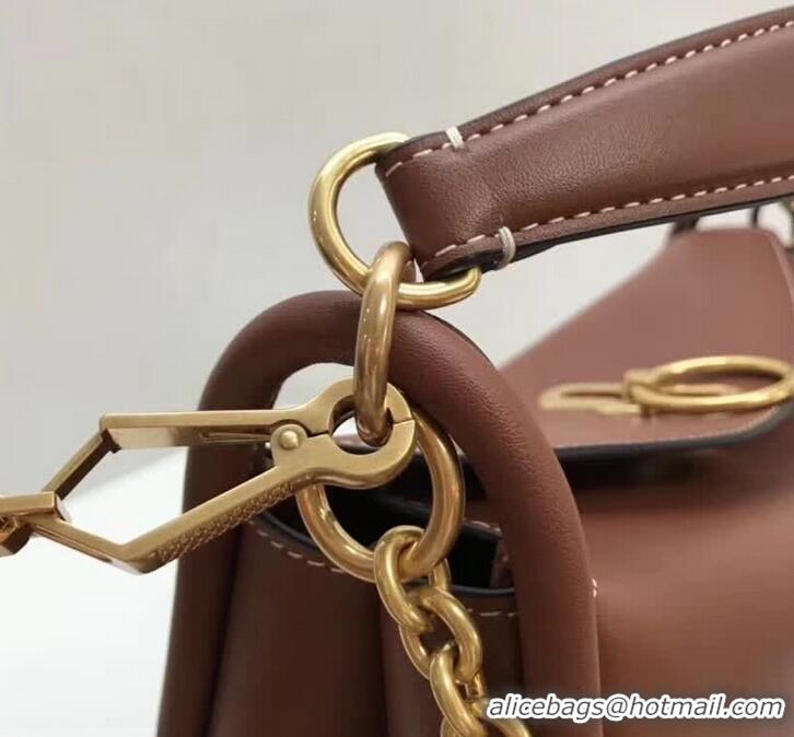 For Sale Mulberry Small Leighton Handbag in Classic Grain Calf HH51130 Brown