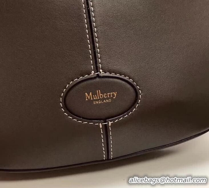 Duplicate Mulberry Small Selby Silky Calf Hobo HH51135 Dark Grey