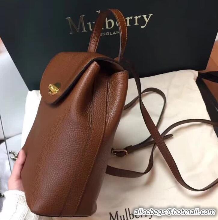 Stylish Mulberry Mini Bayswater Classic Grain Backpack HH51138 Brown