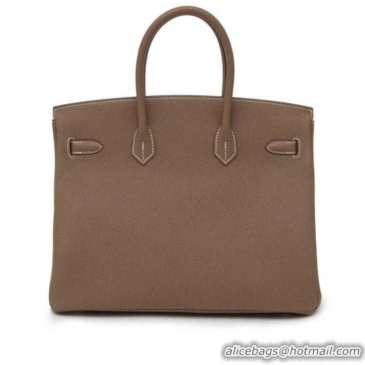 Brand New Hermes Birkin 35cm Togo Leather Bag H35 Etoupe Gold Hardware