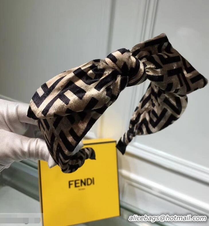 Classic Faux Fendi Velvet FF Bow Headband F89607