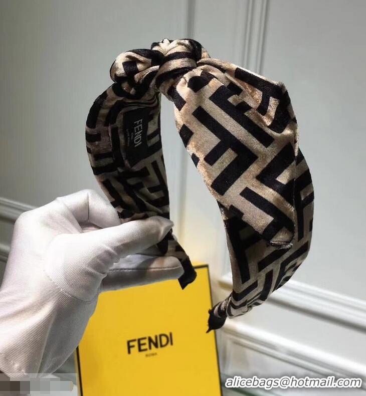 Classic Faux Fendi Velvet FF Bow Headband F89607