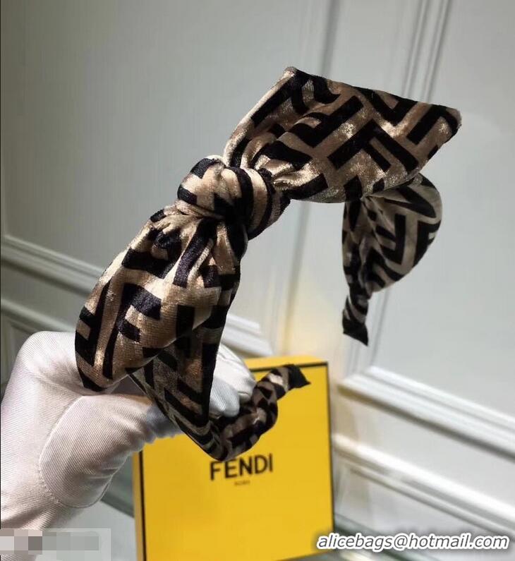 Classic Faux Fendi Velvet FF Bow Headband F89607