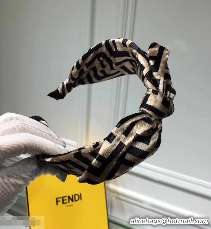 Classic Faux Fendi Velvet FF Bow Headband F89607