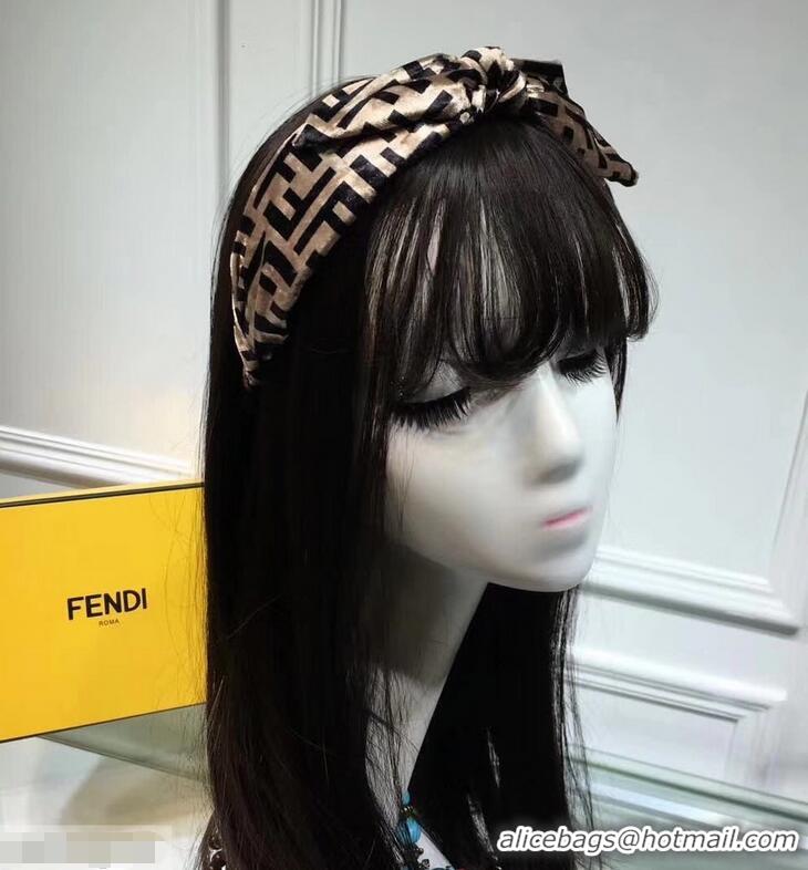 Classic Faux Fendi Velvet FF Bow Headband F89607