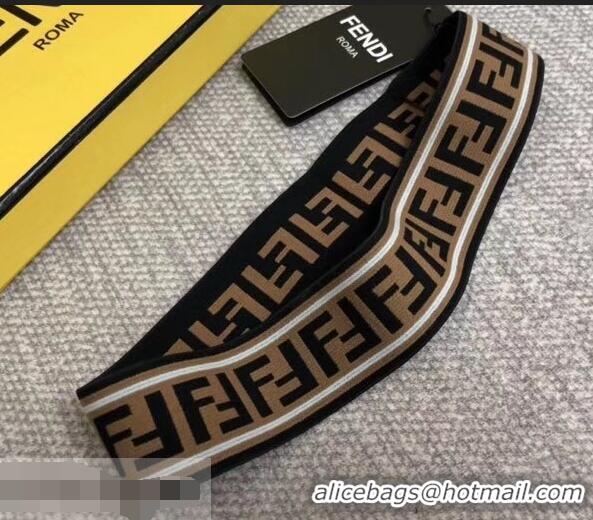 Classic Fendi Width 4cm FF 921604 White Stripe Headband